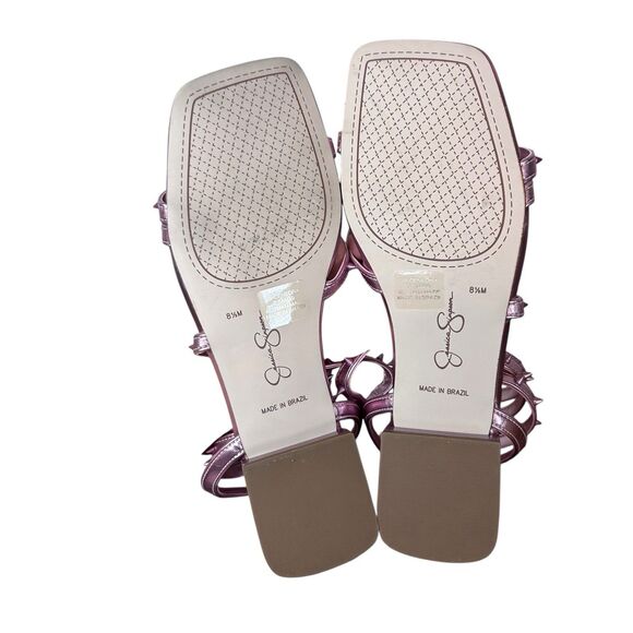 Jessica Simpson Cenedra Studded Strappy Gladiator Sandals Size 8.5 Pink Metallic - Picture 6 of 7